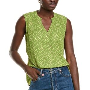 CAbi Green Sleeveless Blouse